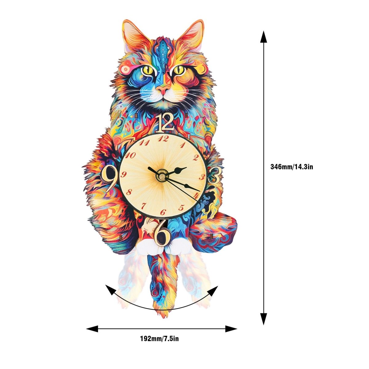 Maine Coon Cat Clock DIY Wooden Puzzle - KAAYEE Puzzle