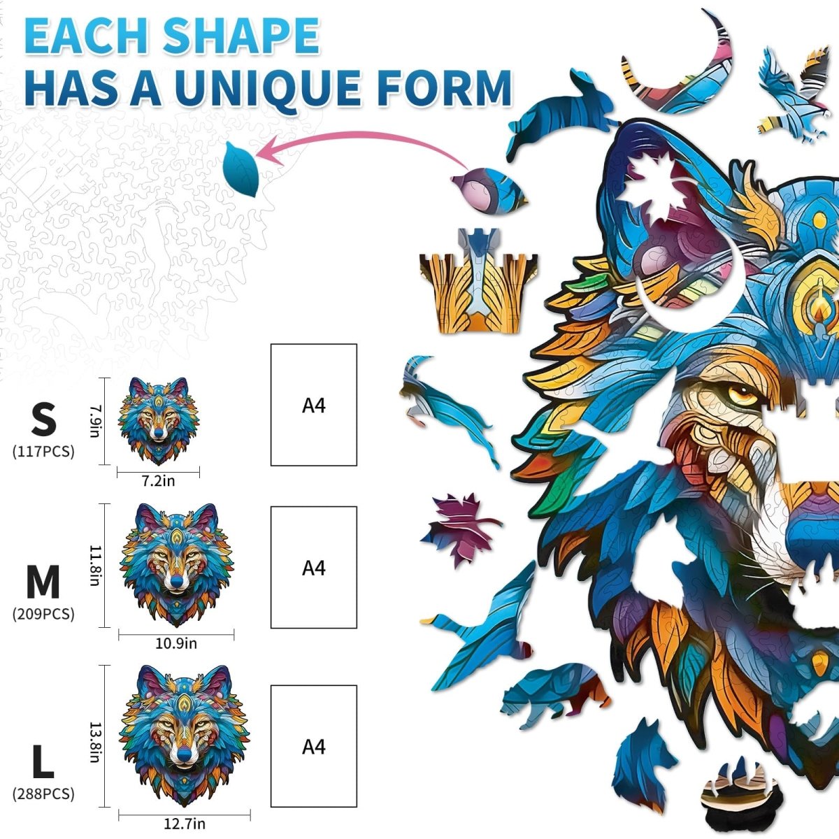 Majestic Wolf Wooden Jigsaw Puzzle - KAAYEE Puzzle