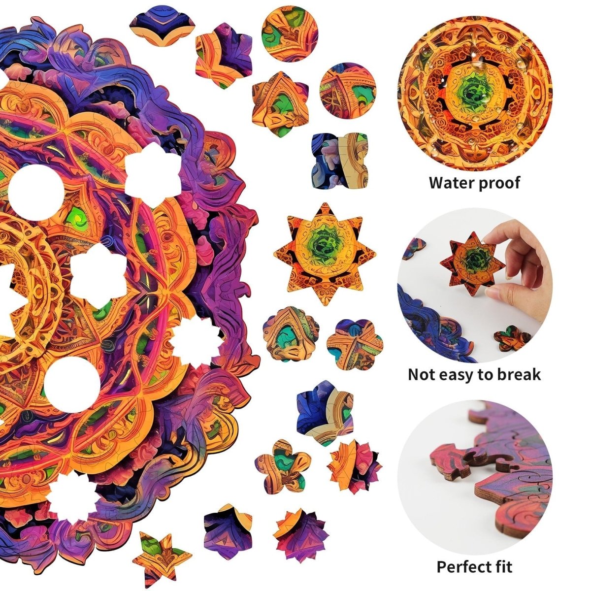 Mandala 4 Wooden Jigsaw Puzzle - KAAYEE Puzzle