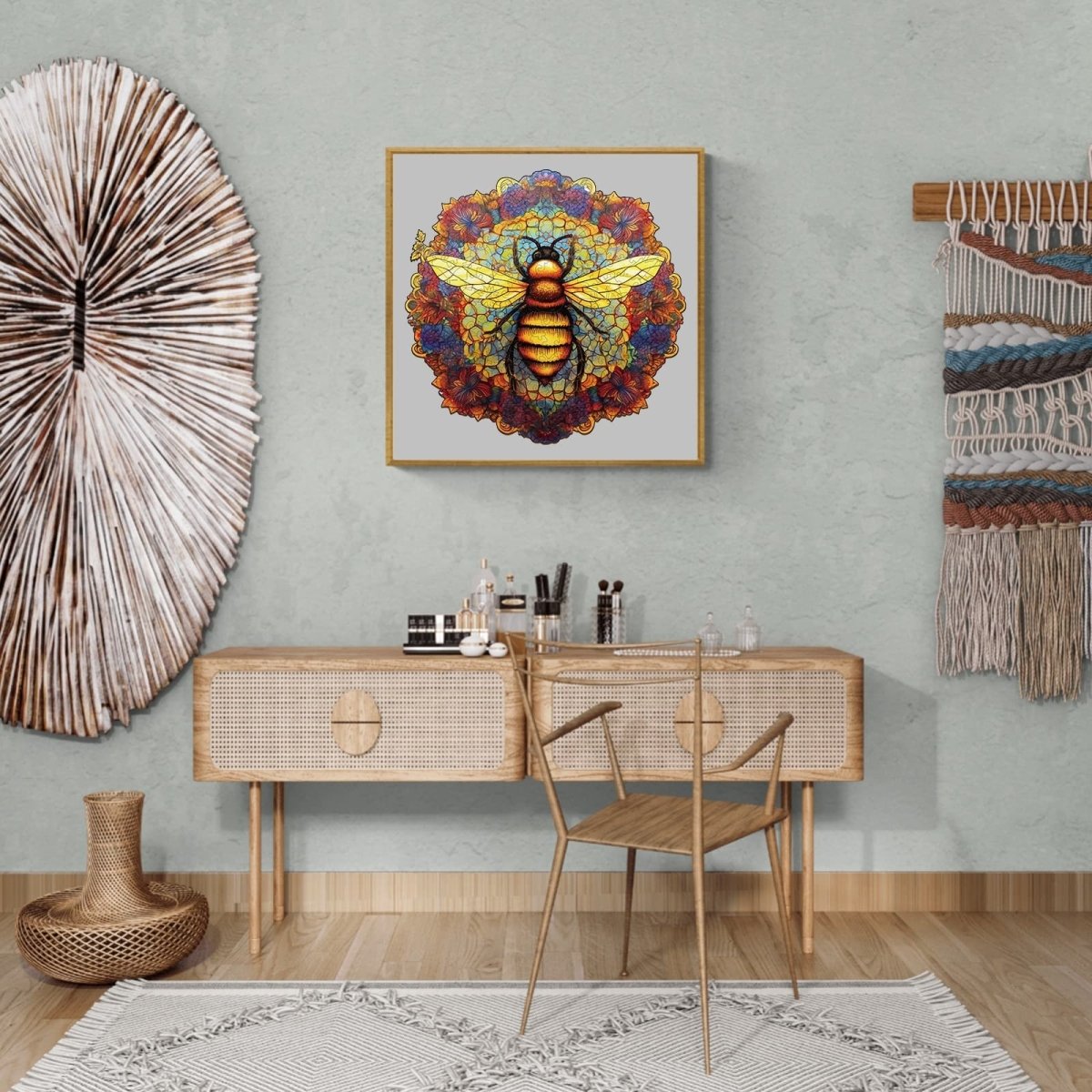 MANDALA BEE Wooden Jigsaw Puzzle - KAAYEE Puzzle