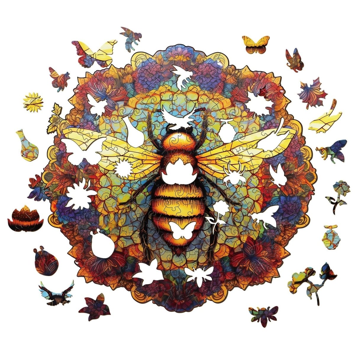 MANDALA BEE Wooden Jigsaw Puzzle - KAAYEE Puzzle