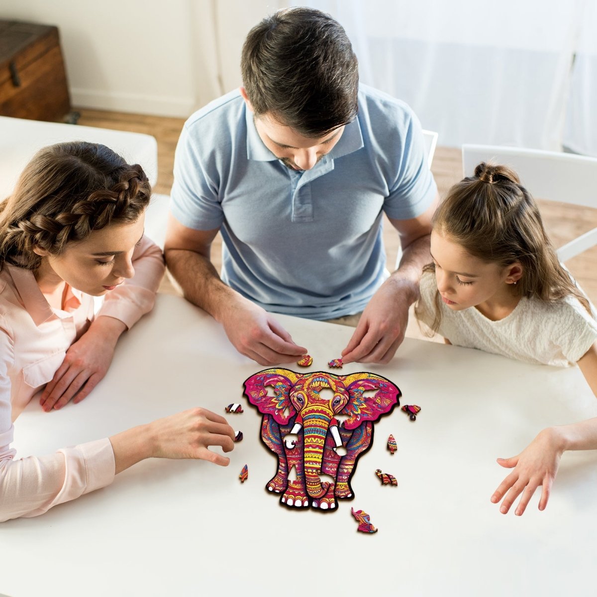 Mandala Elephant Wooden Jigsaw Puzzle - KAAYEE Puzzle