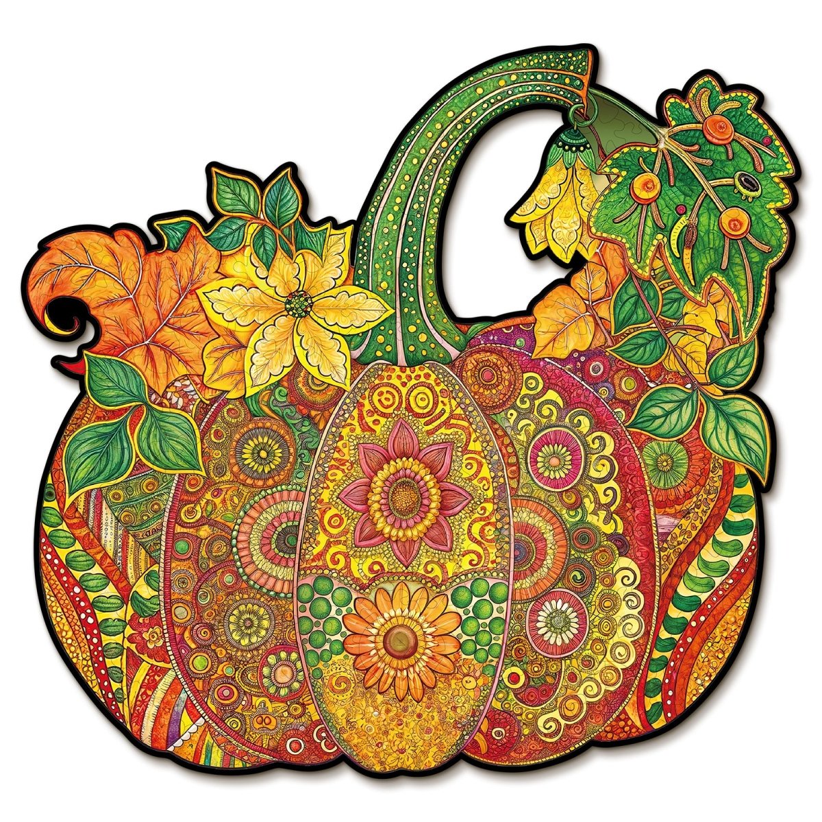 Mandala Pumpkin Wooden Jigsaw Puzzle - KAAYEE Puzzle