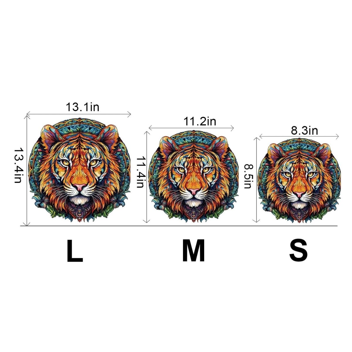 Mandala Tiger Wooden Jigsaw Puzzle - KAAYEE Puzzle