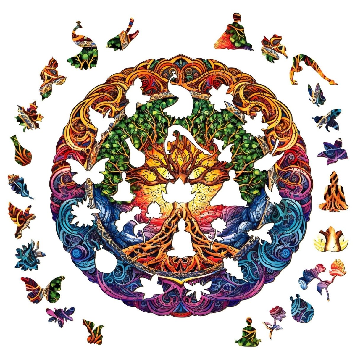 Mandala Tree of Life 1 Wooden Jigsaw Puzzle - KAAYEE Puzzle