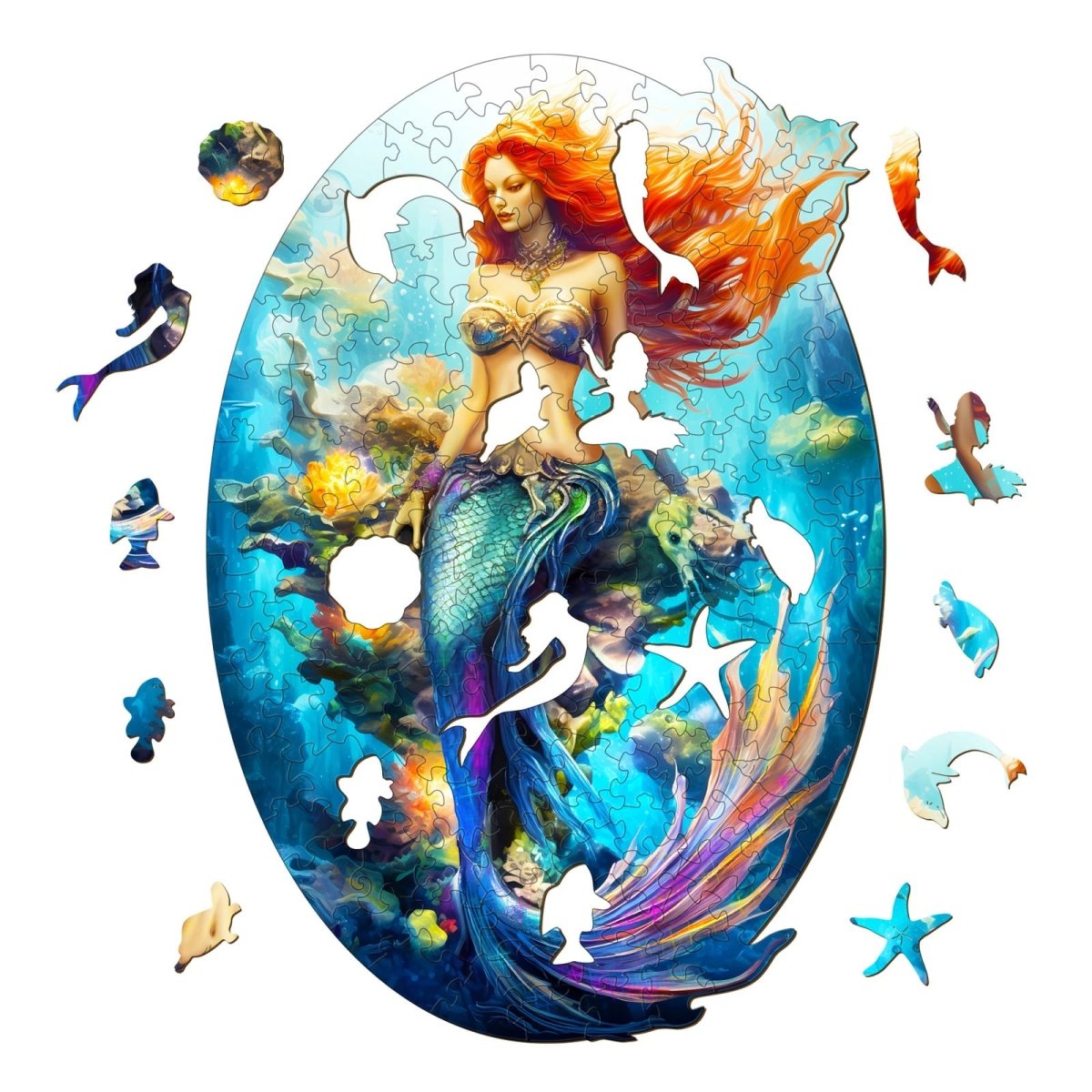 Mermaid Wooden Jigsaw Puzzle - KAAYEE Puzzle