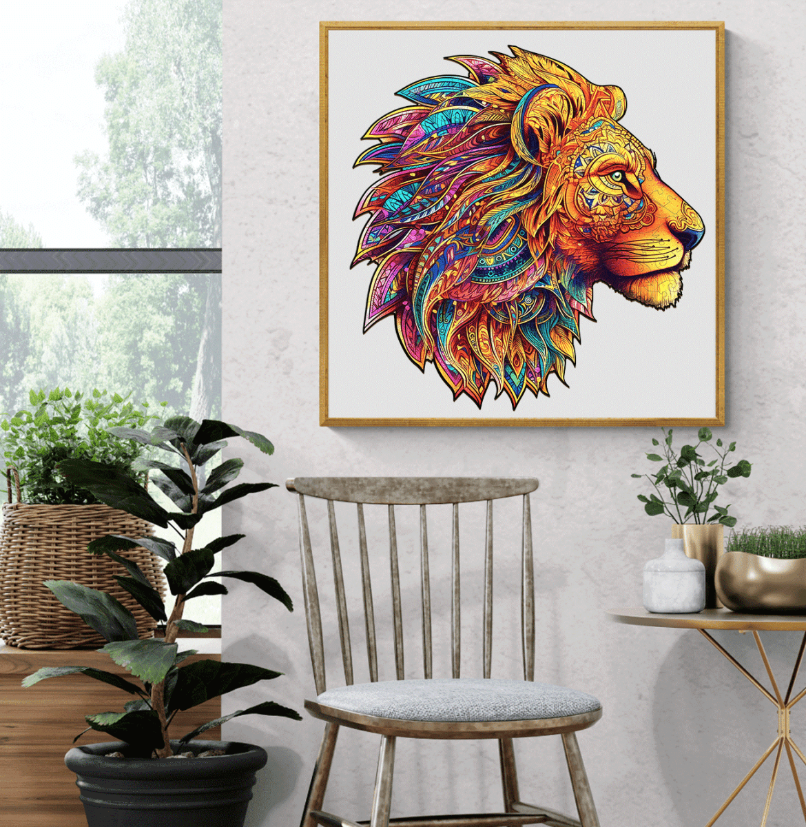 Mighty Lion Wooden Jigsaw Puzzle - KAAYEE Puzzle