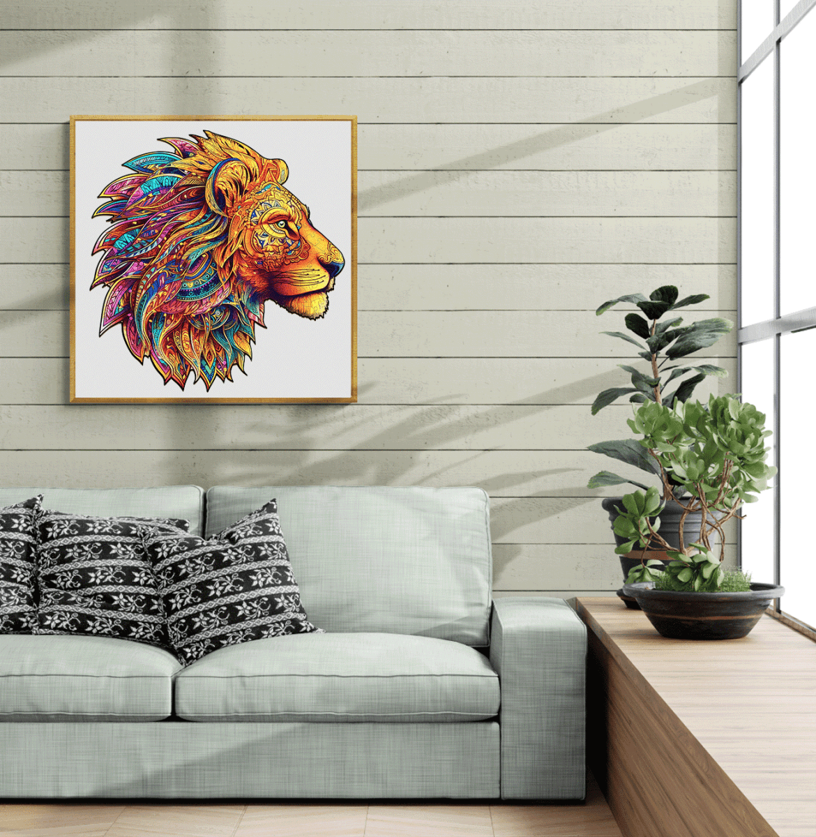 Mighty Lion Wooden Jigsaw Puzzle - KAAYEE Puzzle