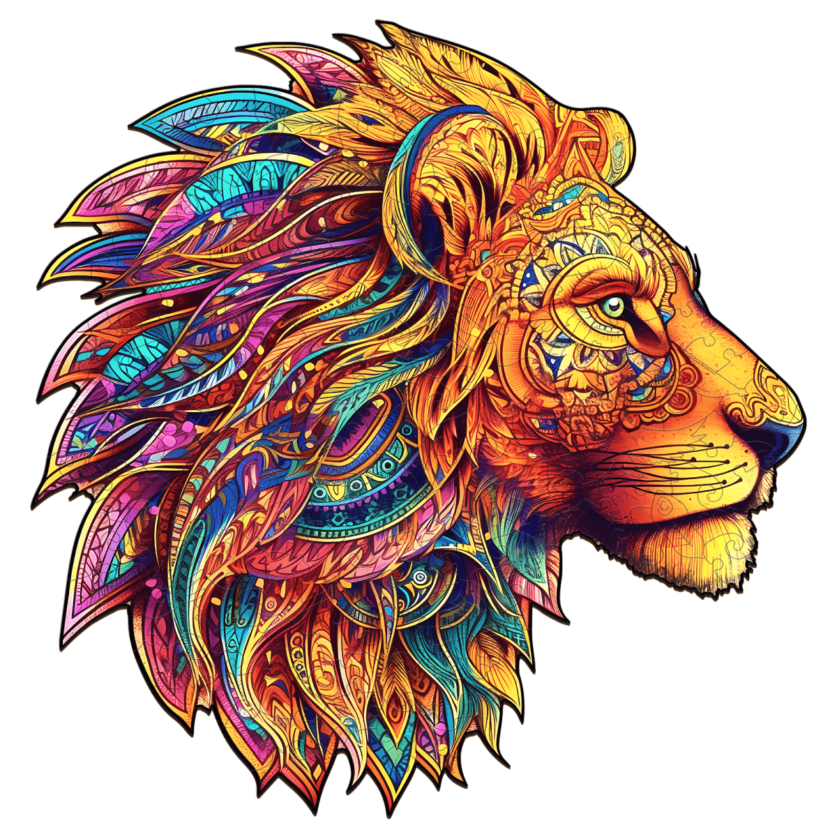 Mighty Lion Wooden Jigsaw Puzzle - KAAYEE Puzzle