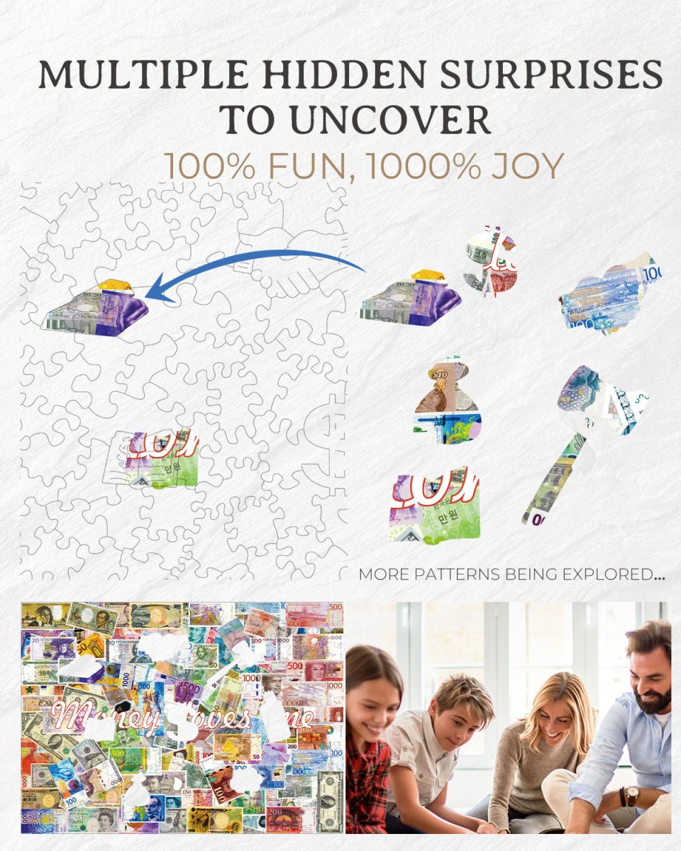 Money loves me Wooden Jigsaw Puzzle - KAAYEE Puzzle