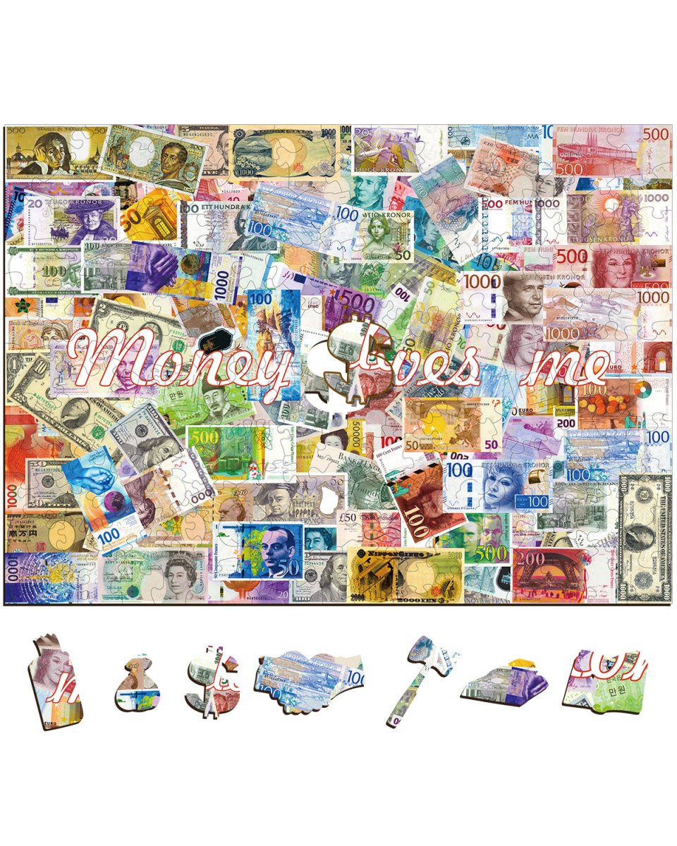 Money loves me Wooden Jigsaw Puzzle - KAAYEE Puzzle