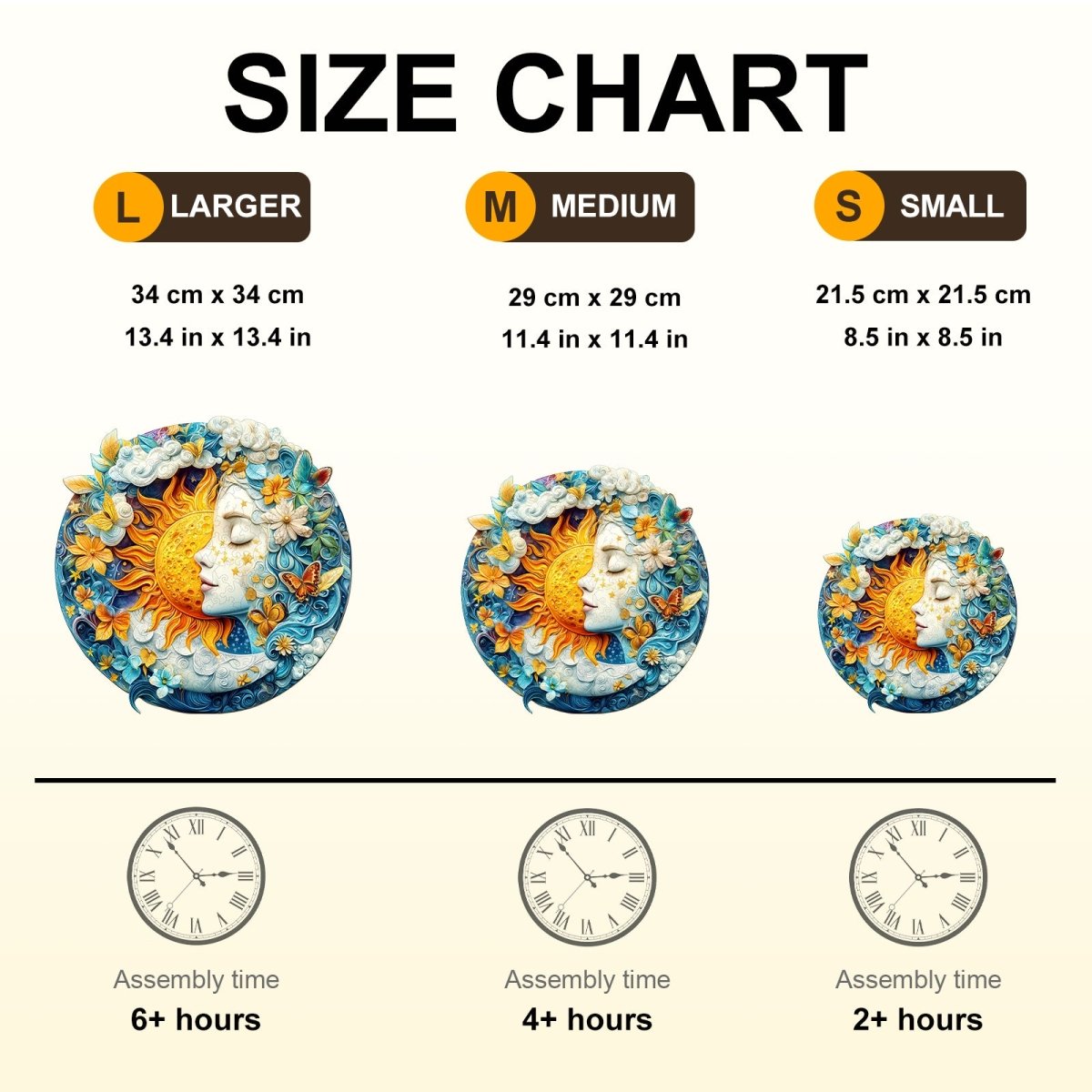 Moon sun and girl Wooden Jigsaw Puzzle - KAAYEE Puzzle