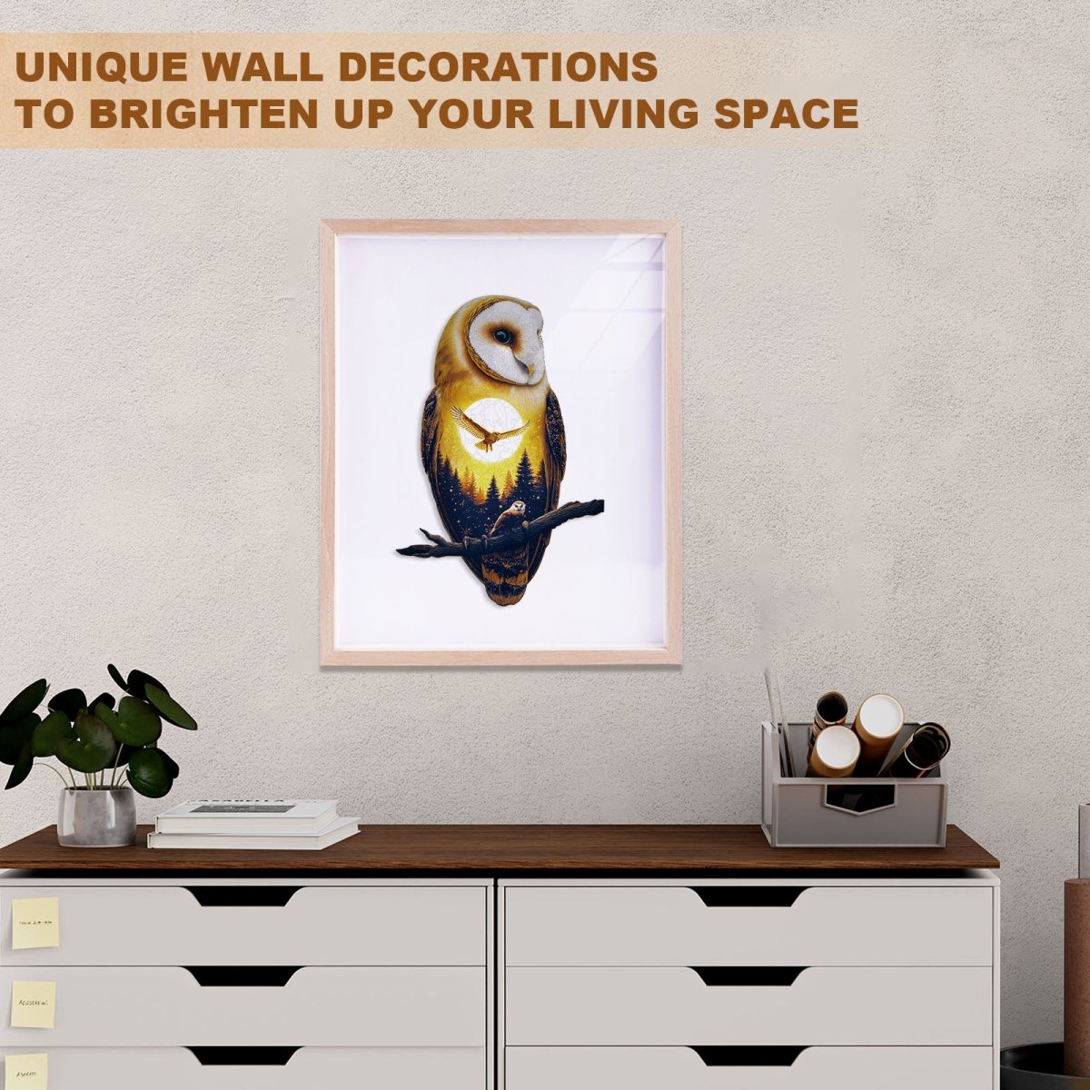 Moonlight Snow Owl Wooden Jigsaw Puzzle - KAAYEE Puzzle