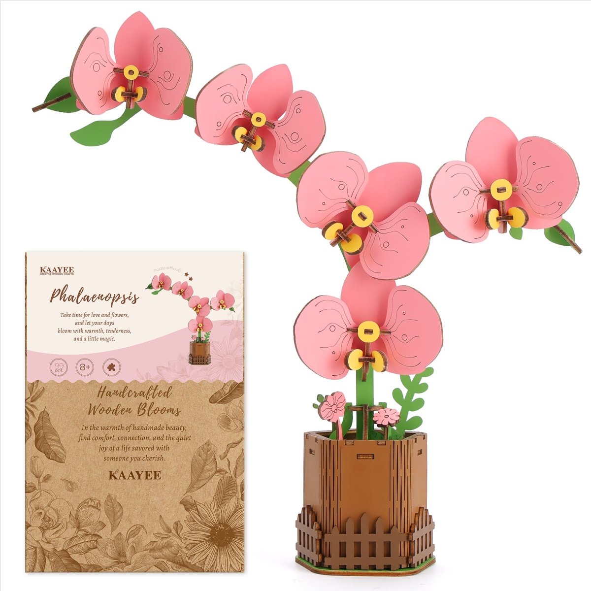 Moth Orchid DIY Wooden Flower - KAAYEE Puzzle