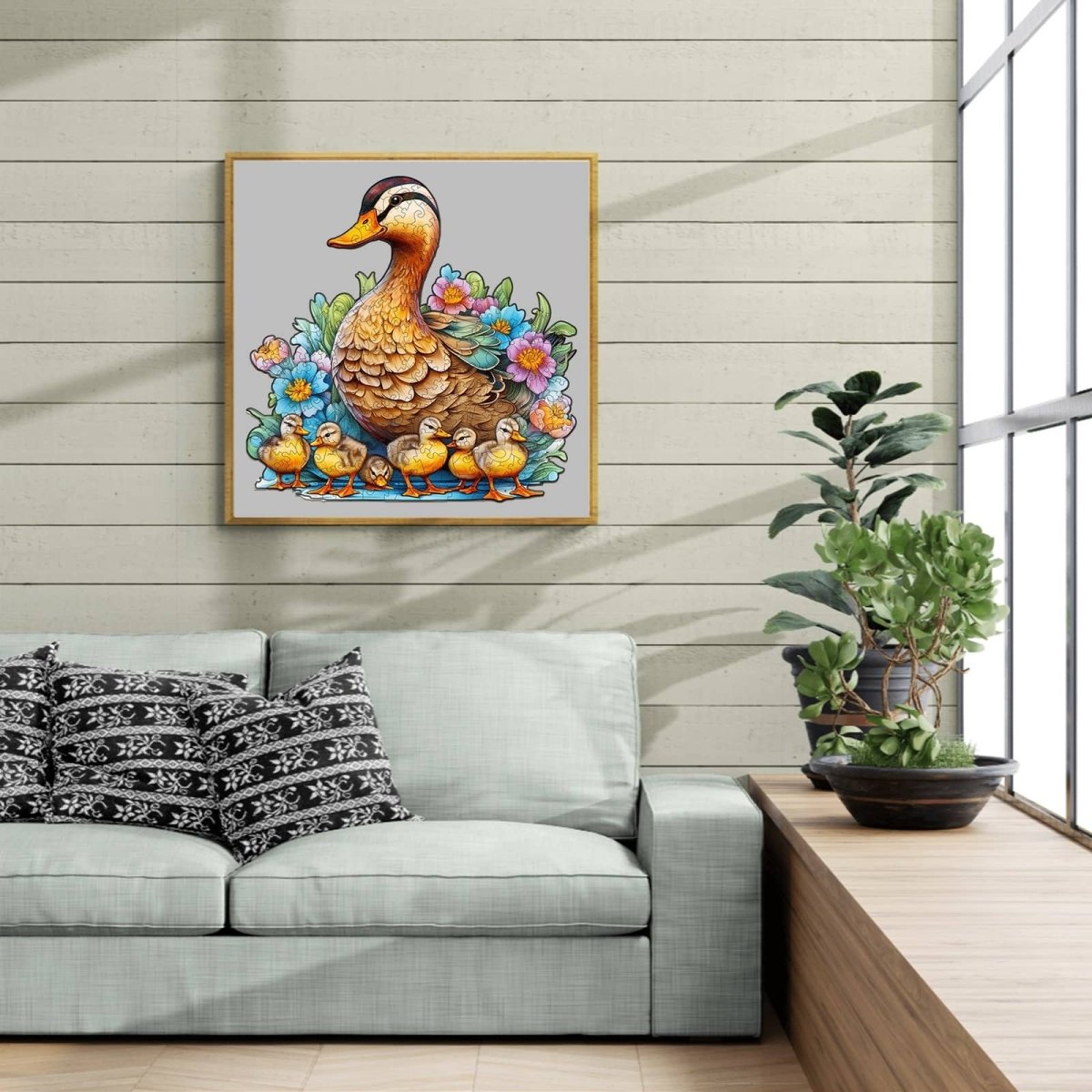 Mother Duck and Ducklings Wooden Jigsaw Puzzle - KAAYEE Puzzle