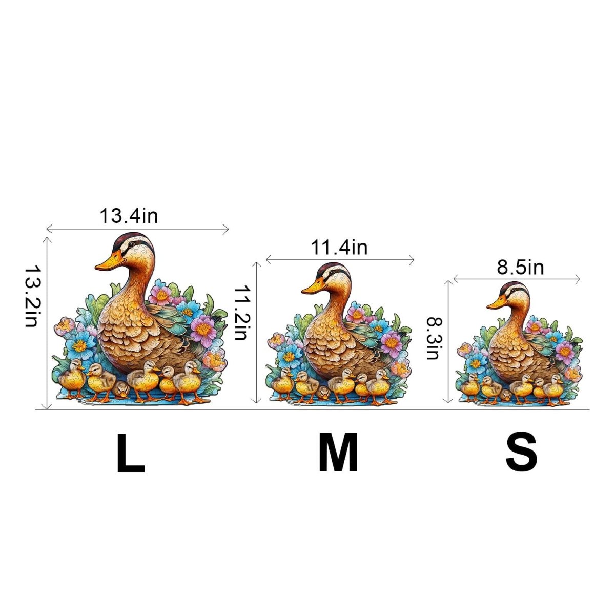 Mother Duck and Ducklings Wooden Jigsaw Puzzle - KAAYEE Puzzle