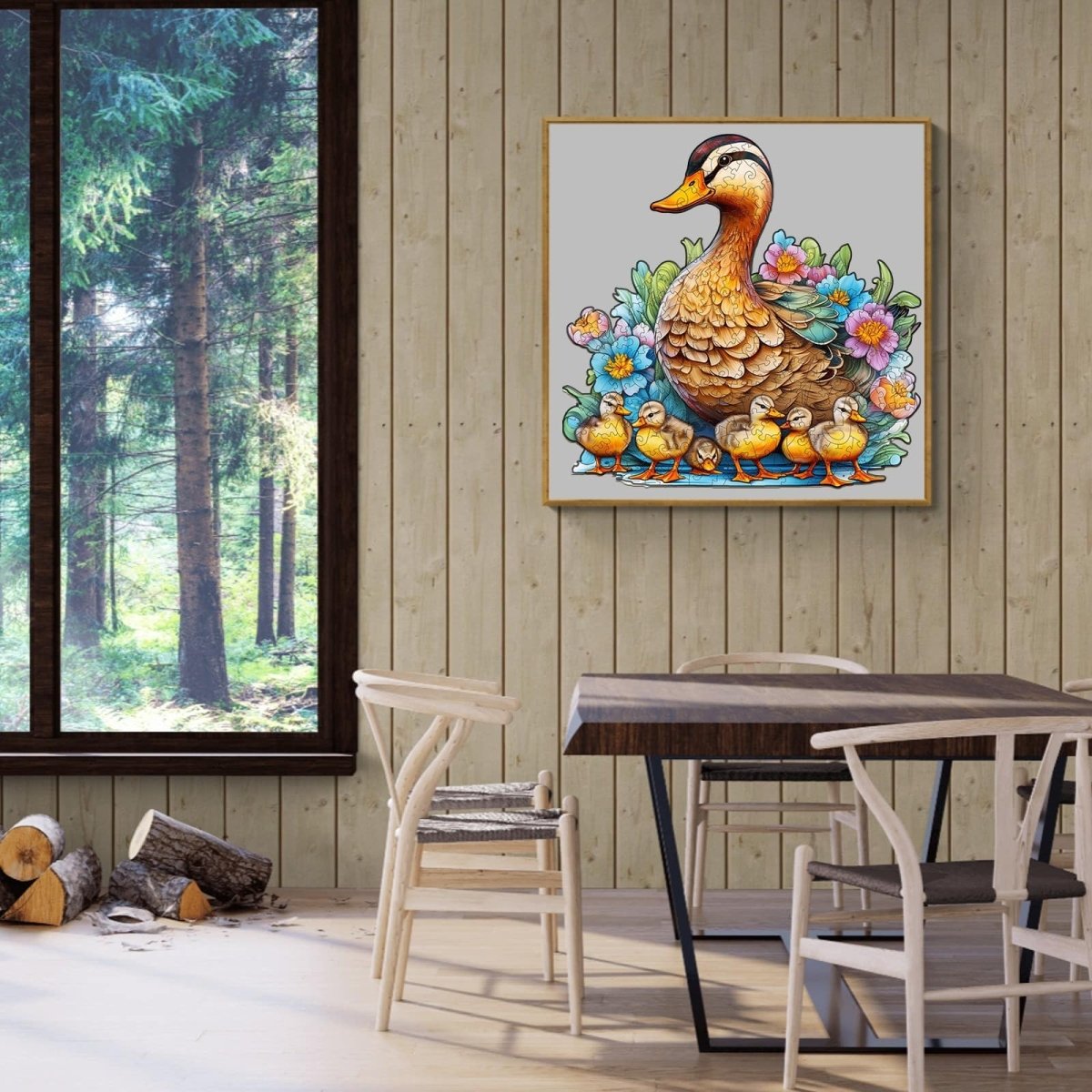 Mother Duck and Ducklings Wooden Jigsaw Puzzle - KAAYEE Puzzle