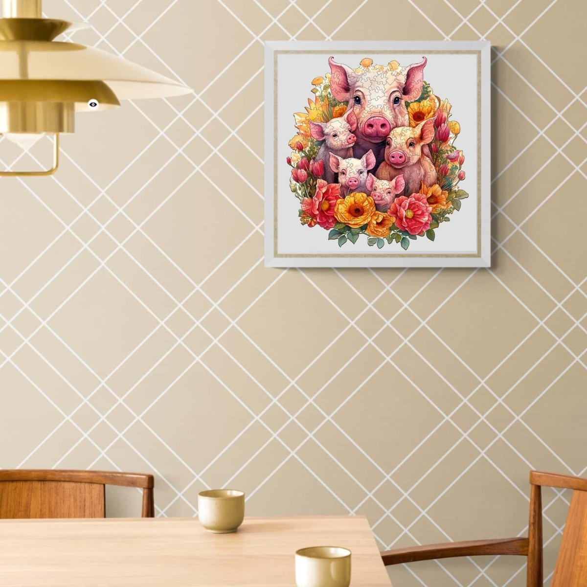 Mother pig and piglet 1 Wooden Jigsaw Puzzle - KAAYEE Puzzle