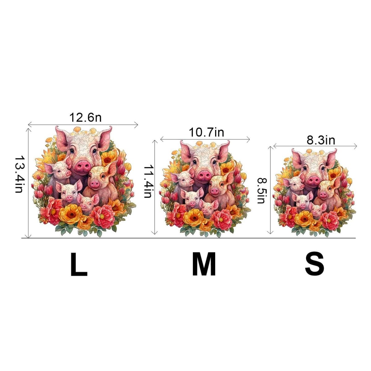 Mother pig and piglet 1 Wooden Jigsaw Puzzle - KAAYEE Puzzle