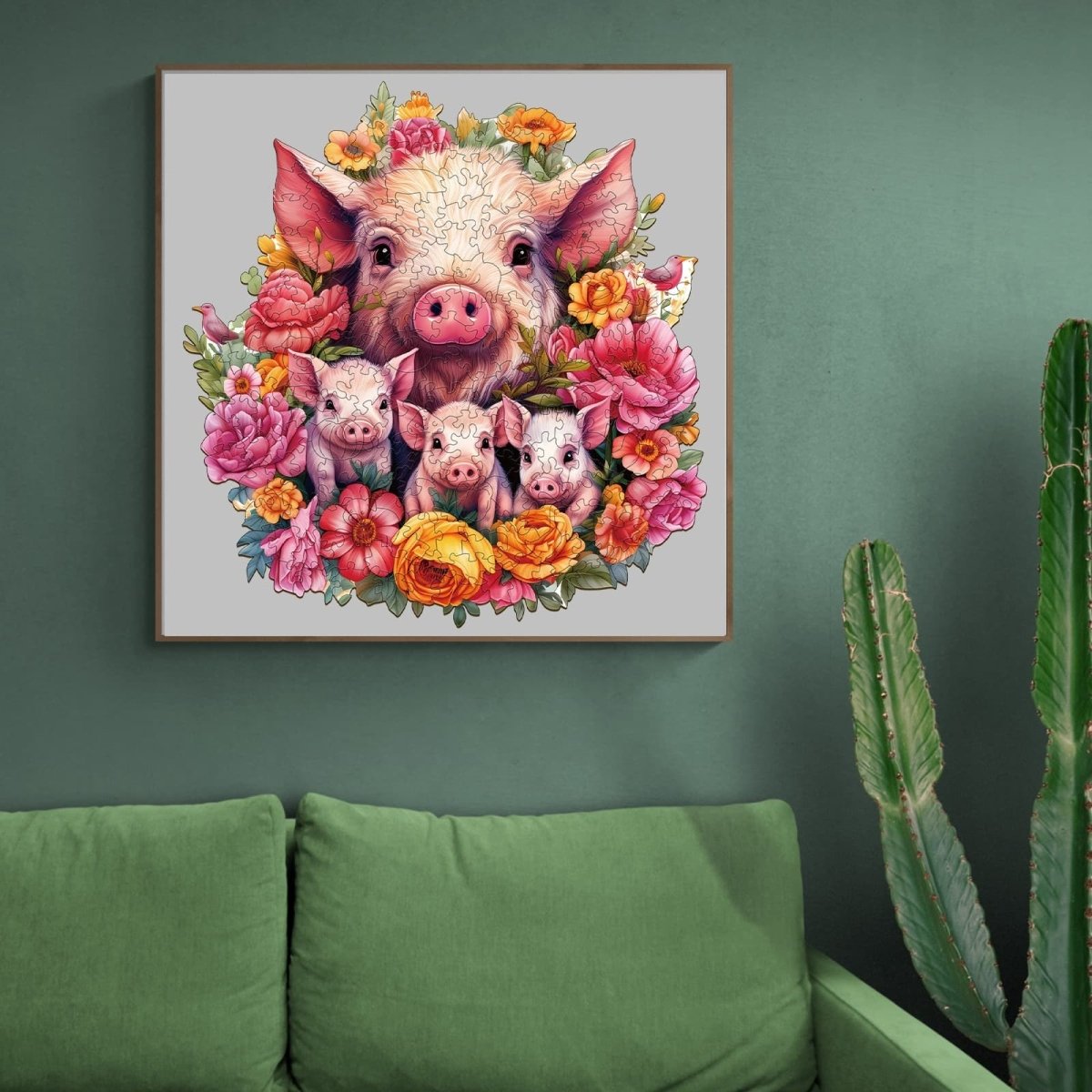 Mother pig and piglet 2 Wooden Jigsaw Puzzle - KAAYEE Puzzle