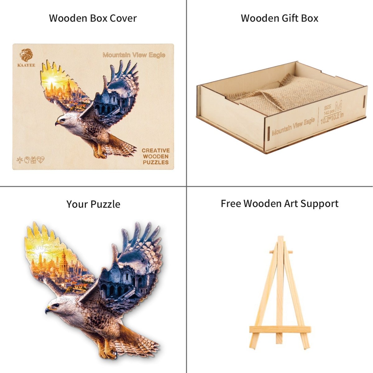 Mountain View Eagle Wooden Jigsaw Puzzle - KAAYEE Puzzle
