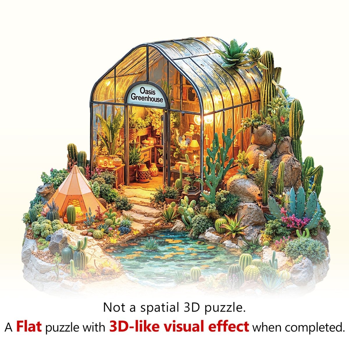 Oasis greenhouse Wooden Jigsaw Puzzle - KAAYEE Puzzle