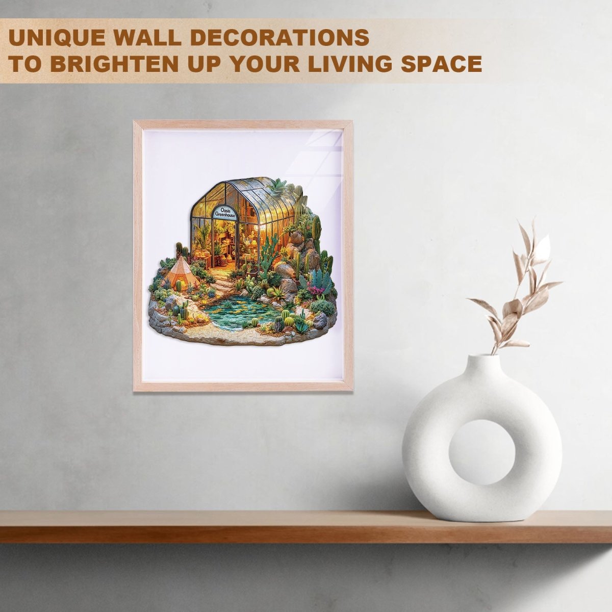 Oasis greenhouse Wooden Jigsaw Puzzle - KAAYEE Puzzle
