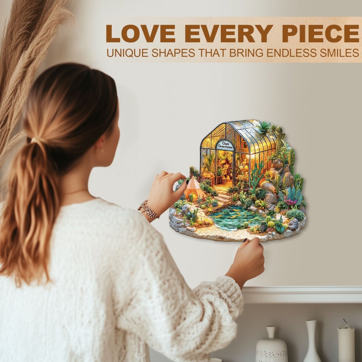 Oasis greenhouse Wooden Jigsaw Puzzle - KAAYEE Puzzle