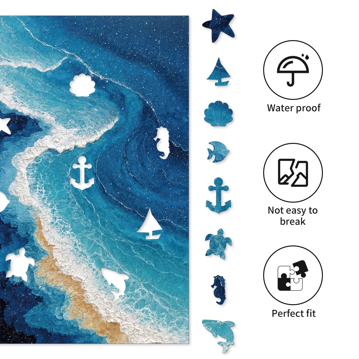 Ocean Waves Wooden Jigsaw Puzzle - KAAYEE Puzzle