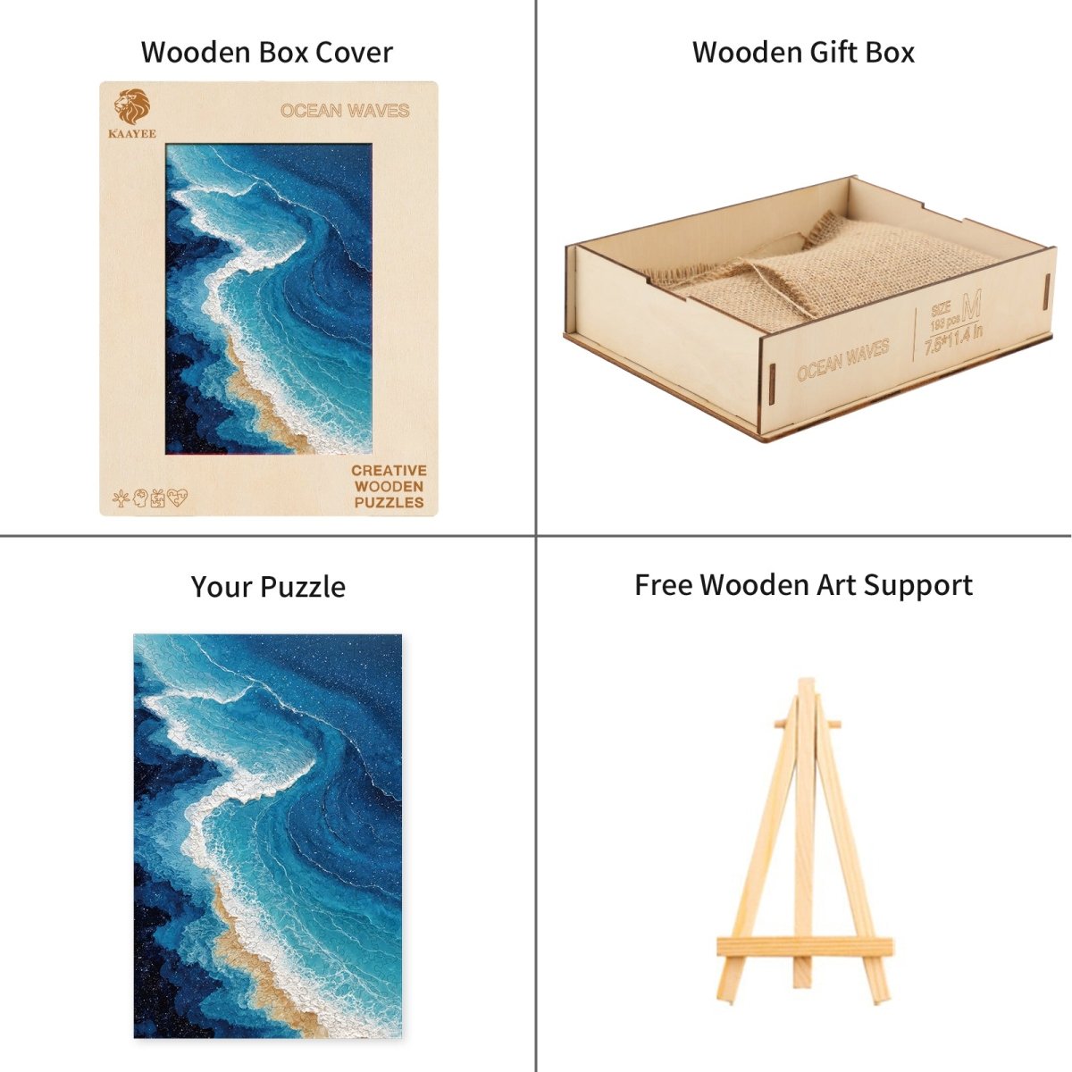 Ocean Waves Wooden Jigsaw Puzzle - KAAYEE Puzzle