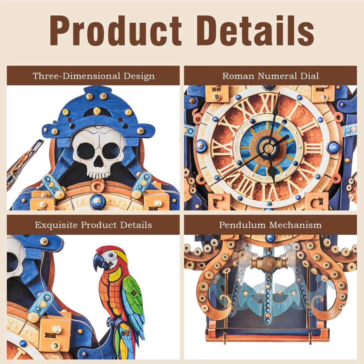 Octopus Monster Wooden Clock Kit - KAAYEE Puzzle