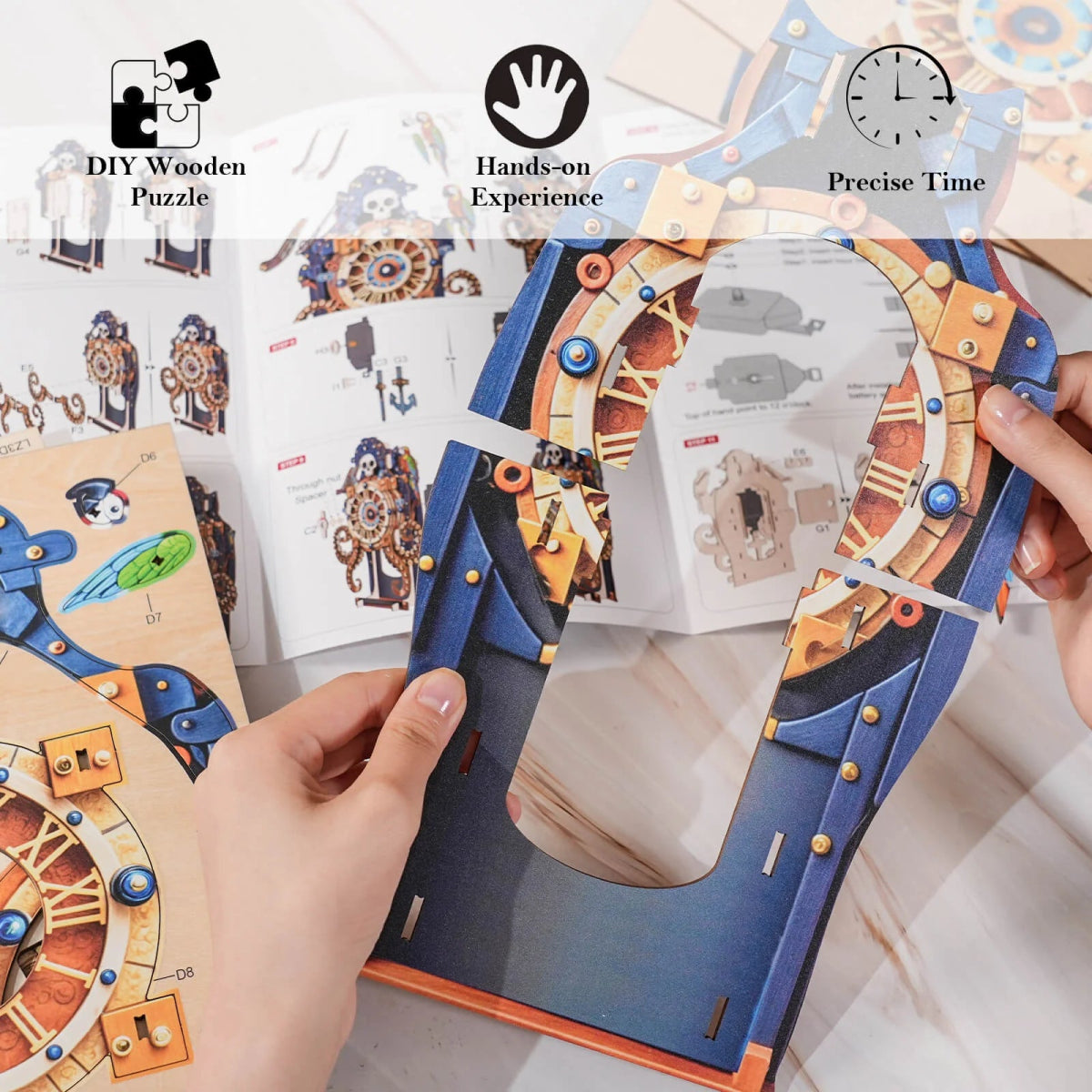 Octopus Monster Wooden Clock Kit - KAAYEE Puzzle