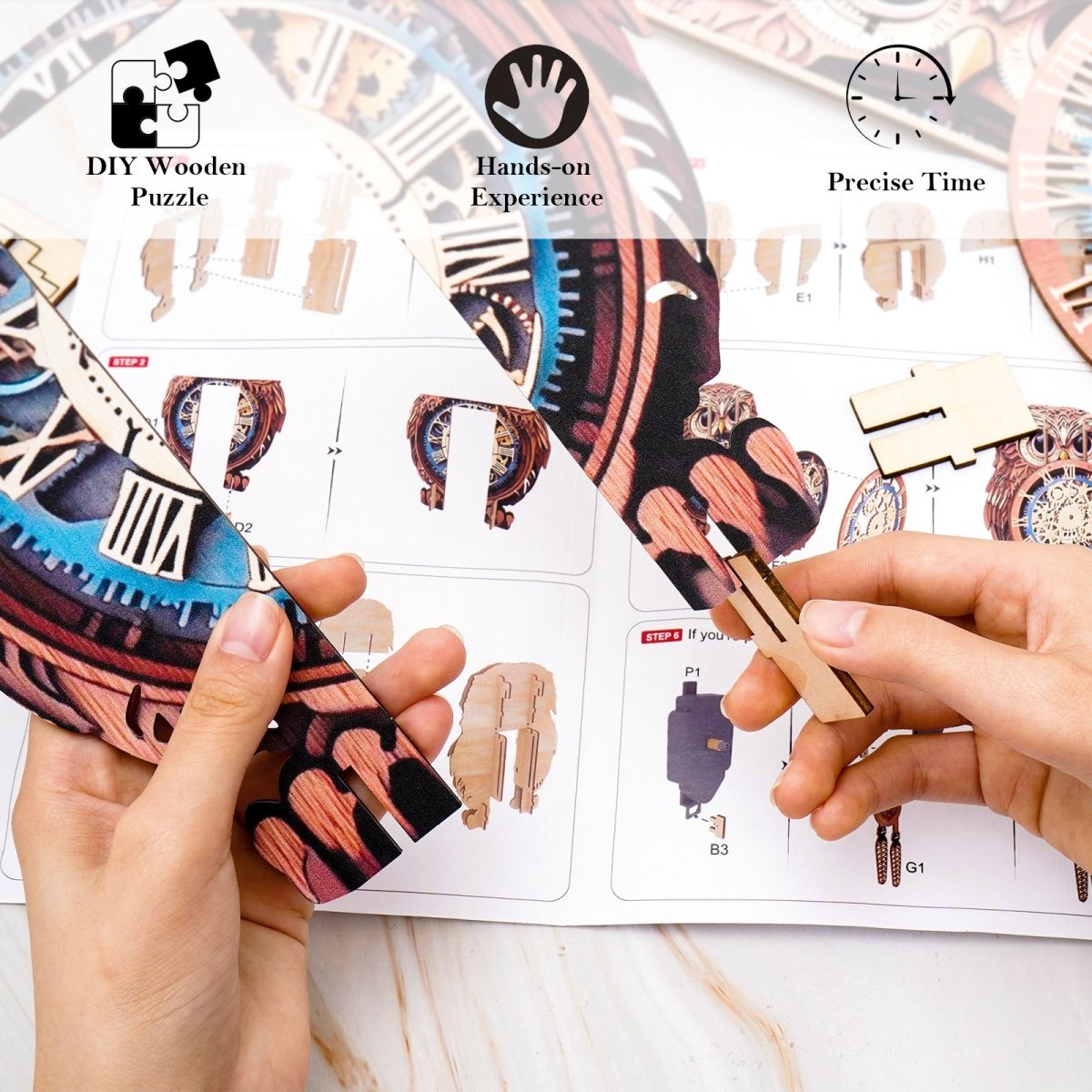 Owl Clock DIY Wooden Puzzle - KAAYEE Puzzle