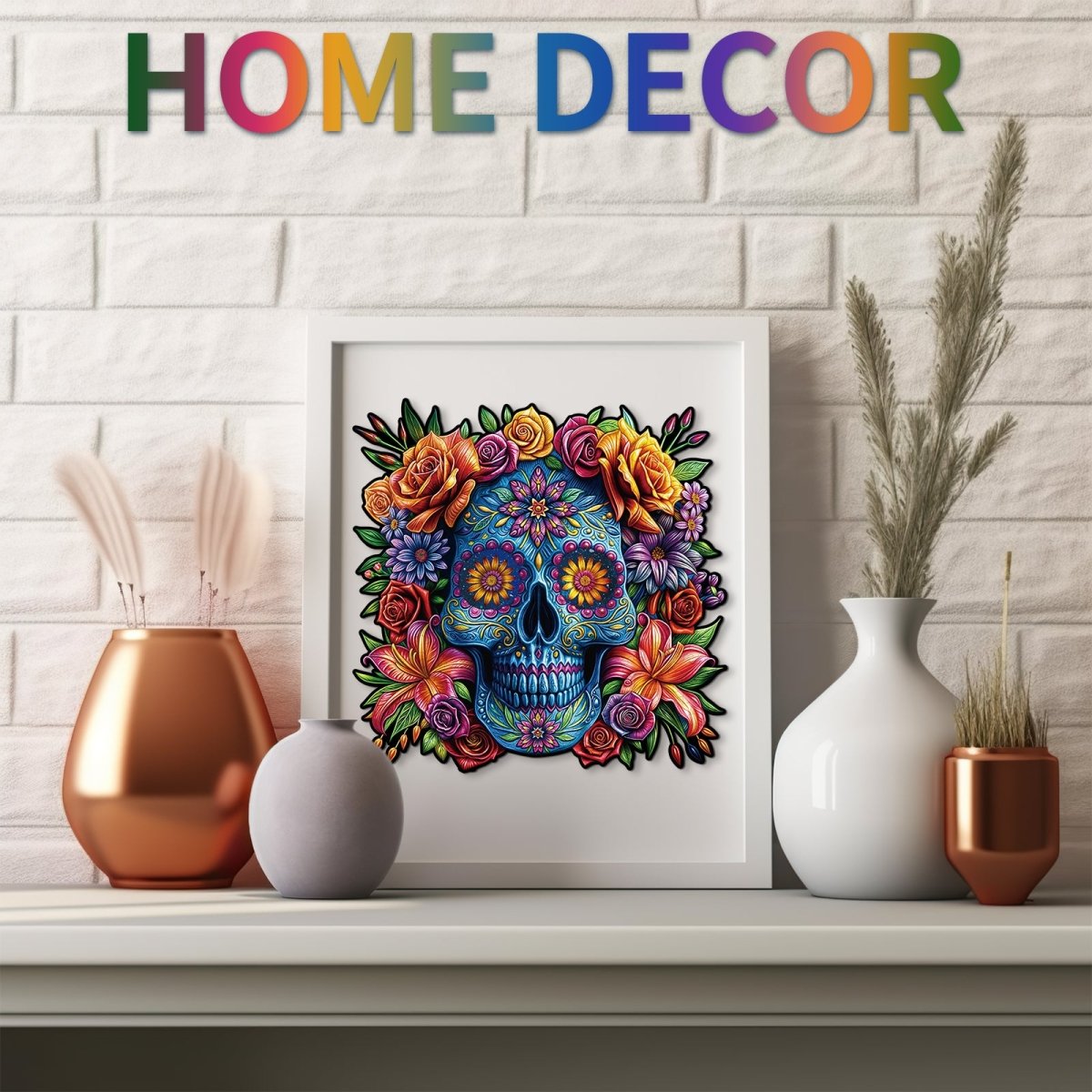 Painted Skull Head Wooden Jigsaw Puzzle - KAAYEE Puzzle