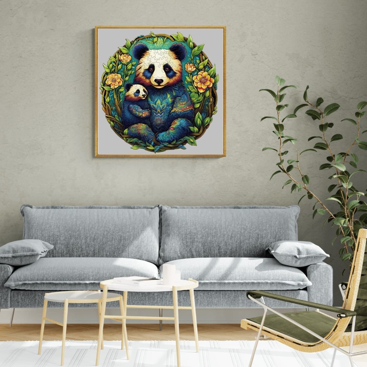 Panda Family 2 Wooden Jigsaw Puzzle - KAAYEE Puzzle