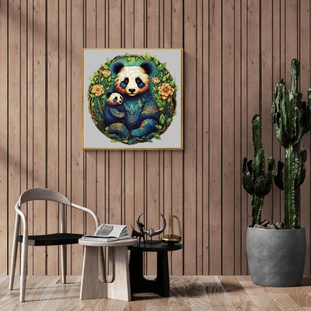 Panda Family 2 Wooden Jigsaw Puzzle - KAAYEE Puzzle