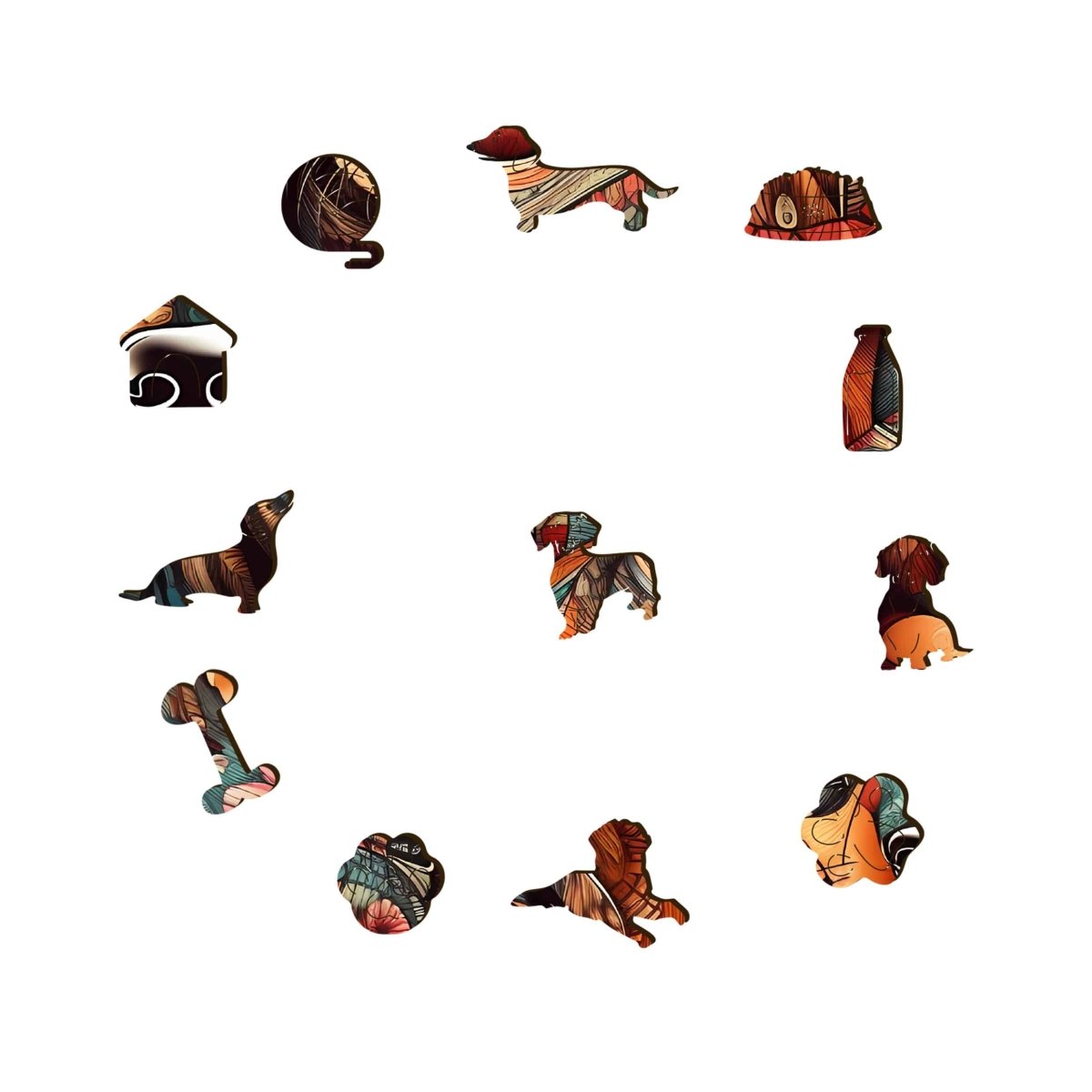 Parent Child Dachshund 2 Wooden Jigsaw Puzzle - KAAYEE Puzzle