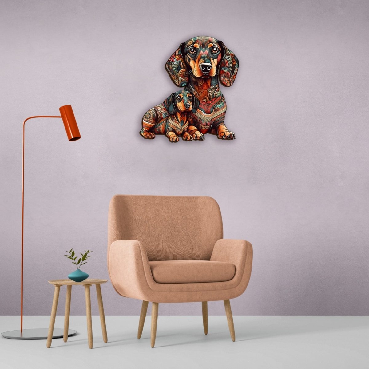 Parent Child Dachshund 2 Wooden Jigsaw Puzzle - KAAYEE Puzzle