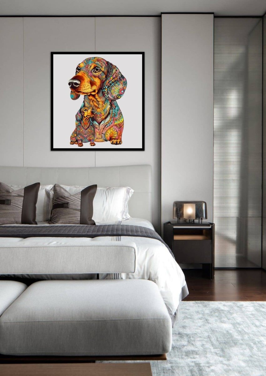 Parent Child Dachshund Wooden Jigsaw Puzzle - KAAYEE Puzzle