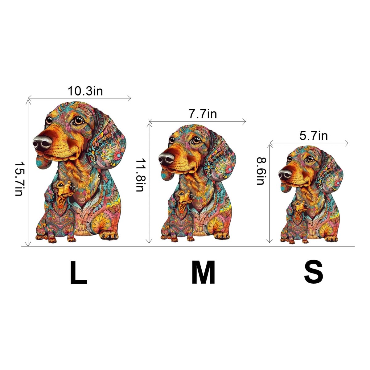 Parent Child Dachshund Wooden Jigsaw Puzzle - KAAYEE Puzzle