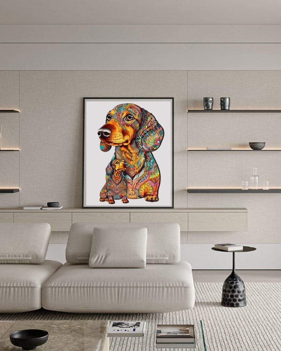 Parent Child Dachshund Wooden Jigsaw Puzzle - KAAYEE Puzzle