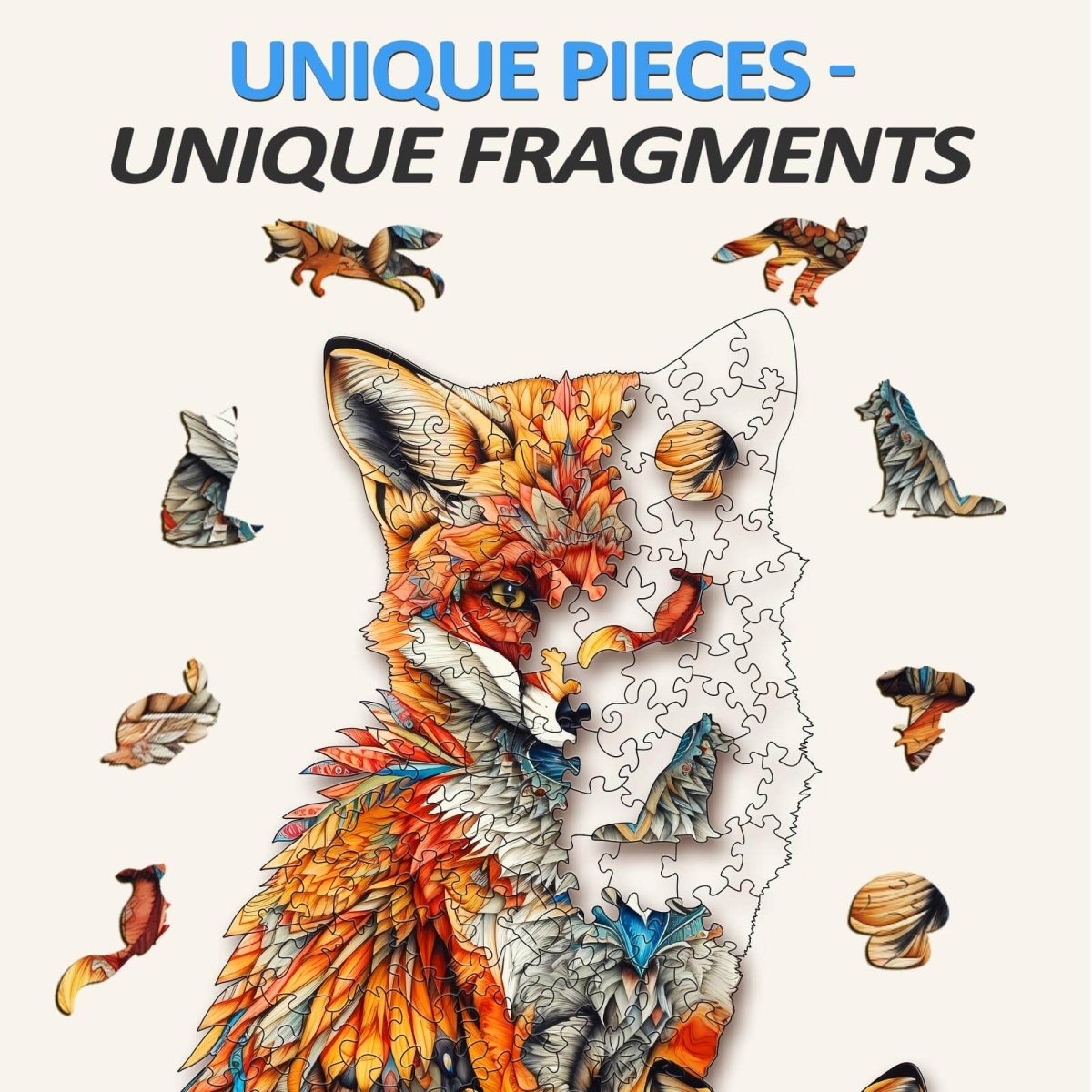 Parent Child Fox Wooden Jigsaw Puzzle - KAAYEE Puzzle