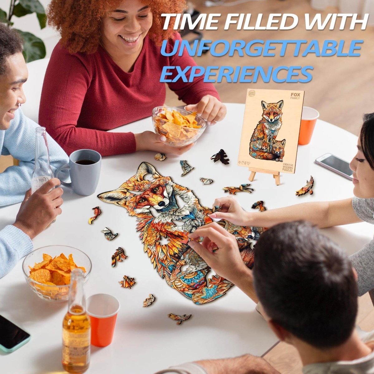 Parent Child Fox Wooden Jigsaw Puzzle - KAAYEE Puzzle