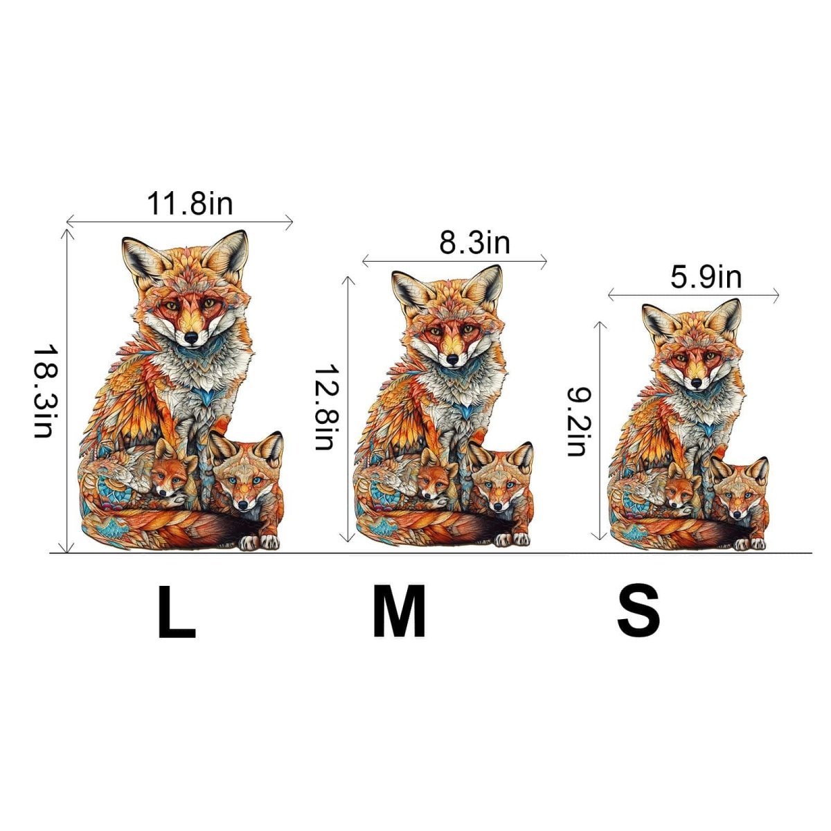 Parent Child Fox Wooden Jigsaw Puzzle - KAAYEE Puzzle