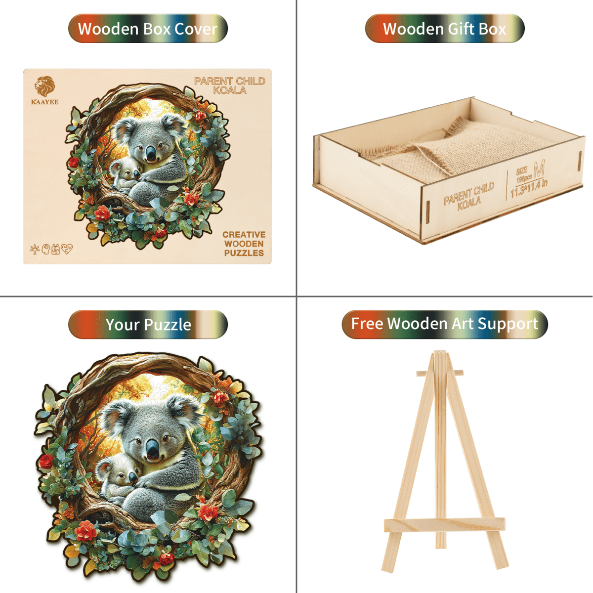 Parent Child Koala Wooden Jigsaw Puzzle - KAAYEE Puzzle