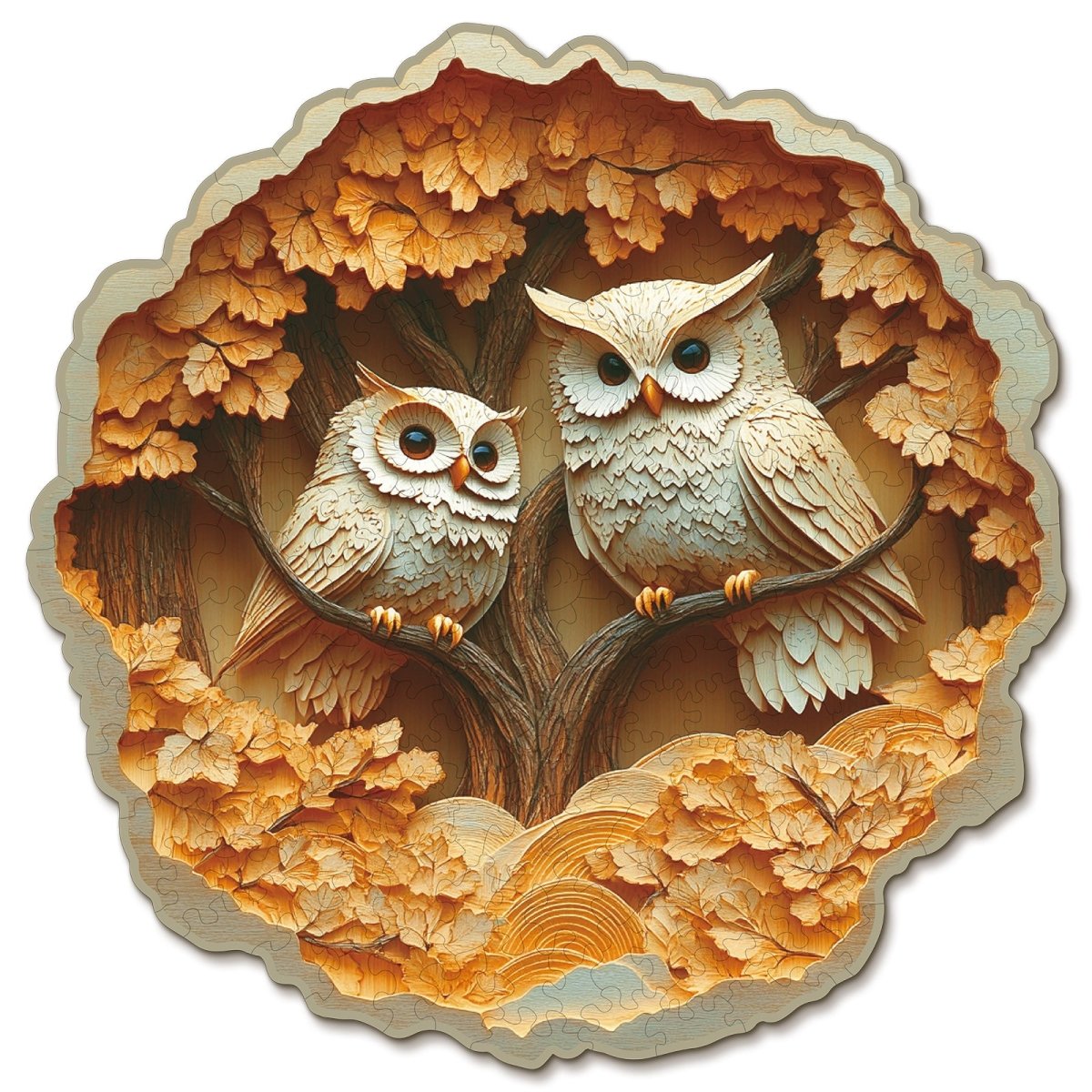 Parent Child Owl Wooden Jigsaw Puzzle - KAAYEE Puzzle