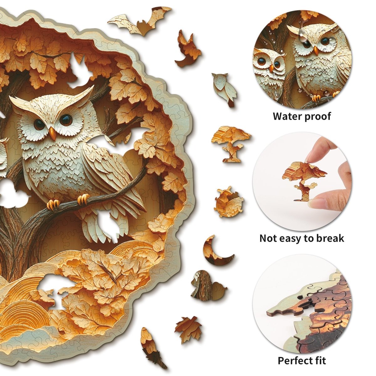 Parent Child Owl Wooden Jigsaw Puzzle - KAAYEE Puzzle