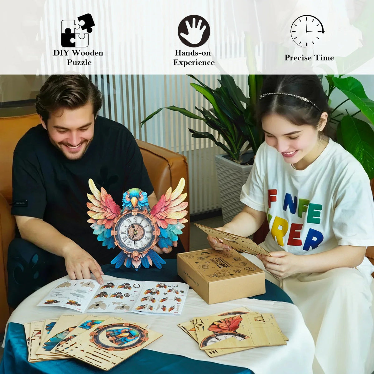 Parrot Wooden Clock Kit - KAAYEE Puzzle