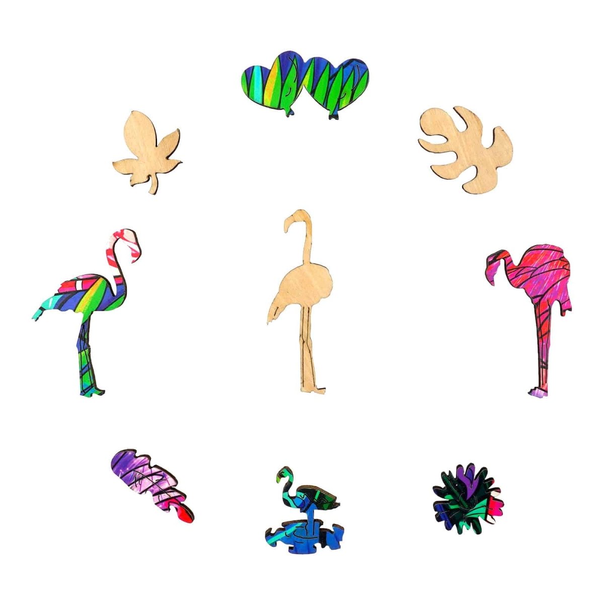 PASSIONATE FLAMINGO Wooden Jigsaw Puzzle - KAAYEE Puzzle