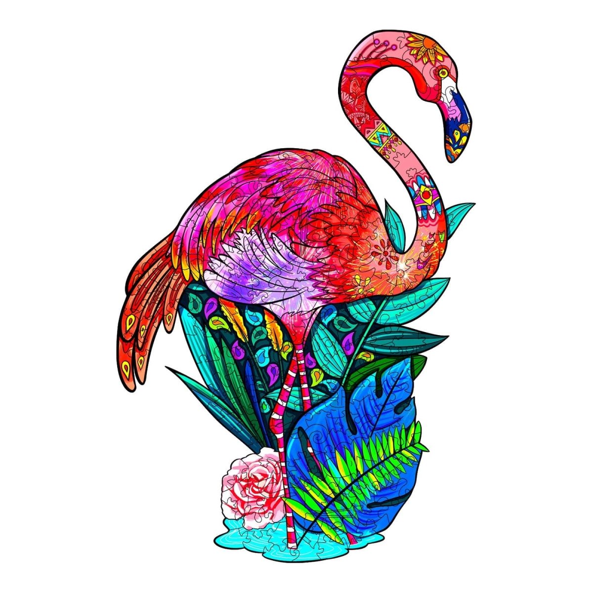 PASSIONATE FLAMINGO Wooden Jigsaw Puzzle - KAAYEE Puzzle